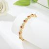 14K Gold Plated Garnet Heart Bracelet AAAAA Zircon Chain Link Bracelet for Women Jewelry Gift