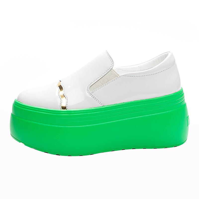 Platform shoes women's spring 2025 new versatile fashion low-top foot muffin sole single shoes one-pedal lazy shoes