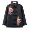 Grandma winter clothes velvet thickened padded jacket mother winter embroidered warm padded clothes old lady padded clothes button coat women