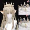 Baroque Gold Wedding Crown Pearl Bride Tiara Leaves Crown and Tiara Crystal Bridal Headpieces for Women and Young Girls