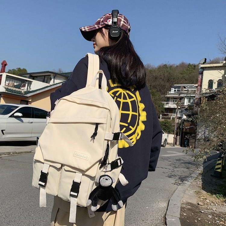 Korean Version of New Large Capacity Student Backpack, Trendy and Cool Campus Backpack, Simple and Casual Travel Backpack