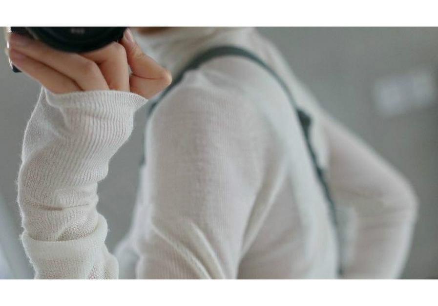 Spring Women's See-Through Wool Turtleneck Sweater - Lightweight, Close-Fitting Base Layer