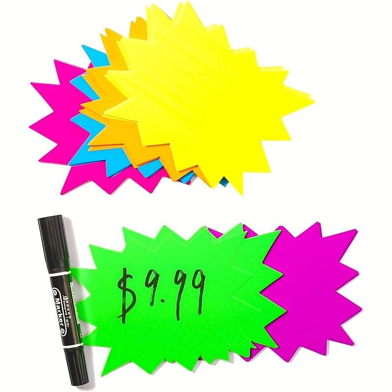 80 Explosion-shaped Sales Sign Cards, Fluorescent Sales Sign Labels, Used In Supermarkets, Shopping Malls, Flower Shops and Other Sales Price Paper