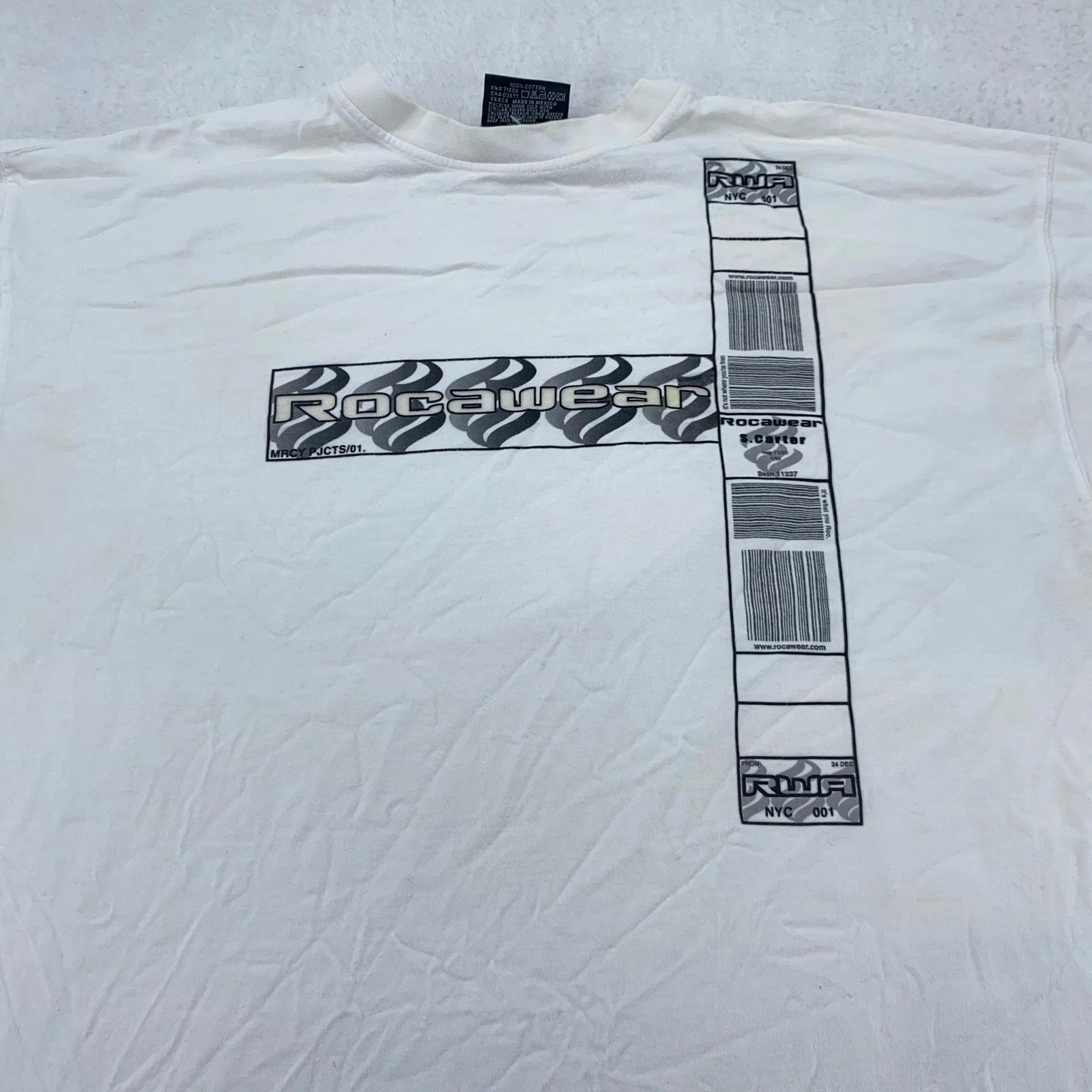 

Vintage Rocawear Shirt Mens XL White Graphic Streetwear Hip Hop 2000s 3XL