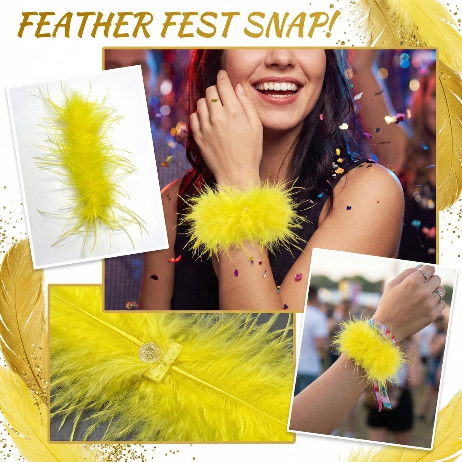 Монохромное головное украшение из перьев Браслет-кольцо с пробивкой из перьев One Size жёлтый