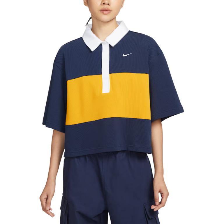 Nike Sportswear Polo Soft Fashion Versatile Short Sleeve T-Shirt Women Tops IB2154410