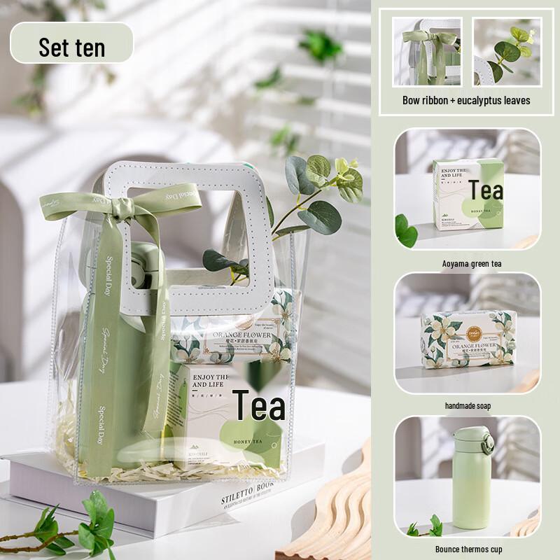 Versatile Gift Set with Thermos, Handmade Soap & Tea