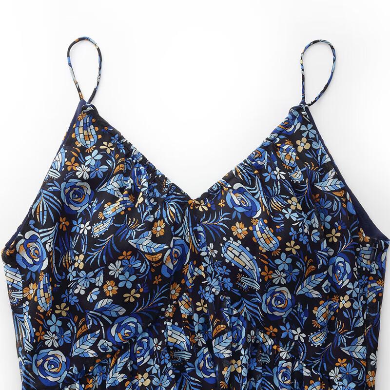 GOELIA Summer Silk Halterneck Maxi Dress with Removable Pads