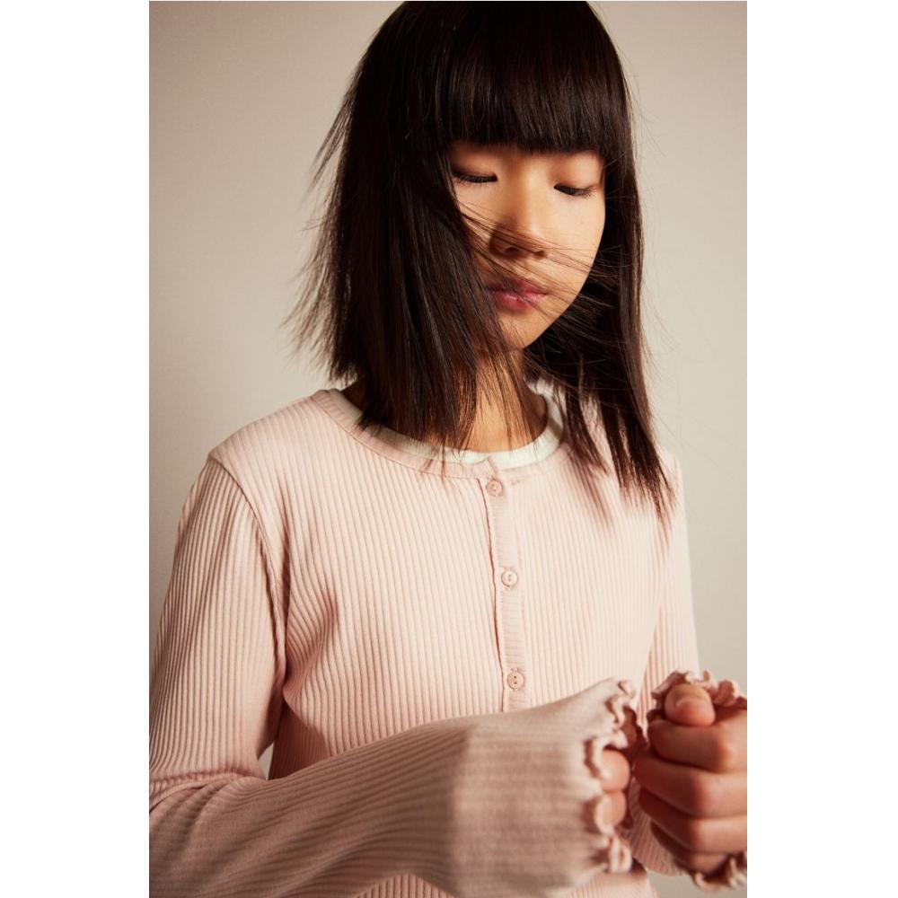 

Кардиган из джерси в рубчик HM пыльно-розового цвета