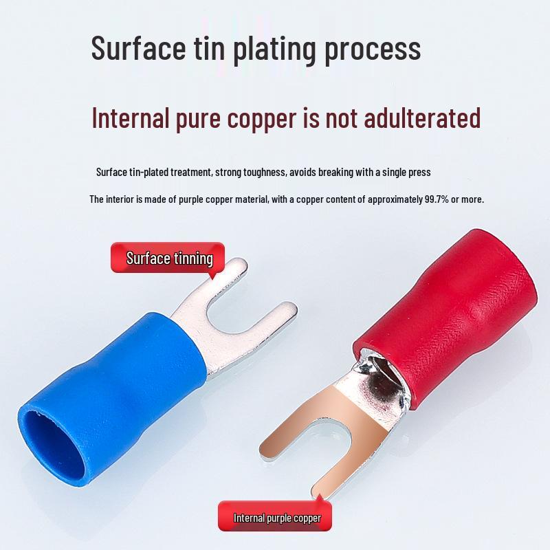 KT Keshitong Fork Pre-insulated Purple Copper Crimp Terminal Connector, SV1.25 Series.