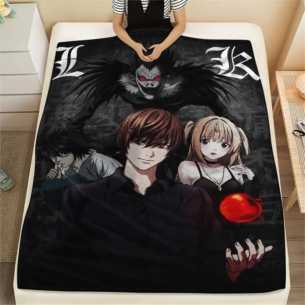 

1Pc Death Note Print Flannel Blanket, High quality Comfortable for All Seasons, Home Decor, Warmth and Comfort, Perfect for Christmas Gifts 80cm x 120cm