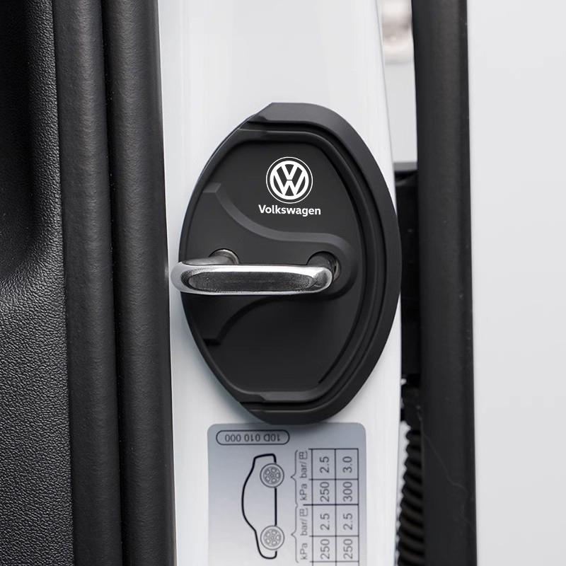 4Pcs Silicone Car Door Lock Cover Shock Absorber Accessories For VW GTI Polo Golf Passat Tiguan Arteon Touareg CC Taigo Caddy Je zk6