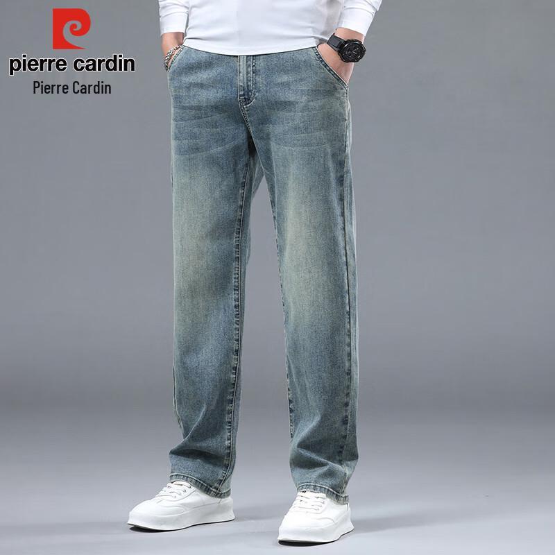 Pierre Cardin Men's Loose Fit Straight Leg Stretch Jeans
