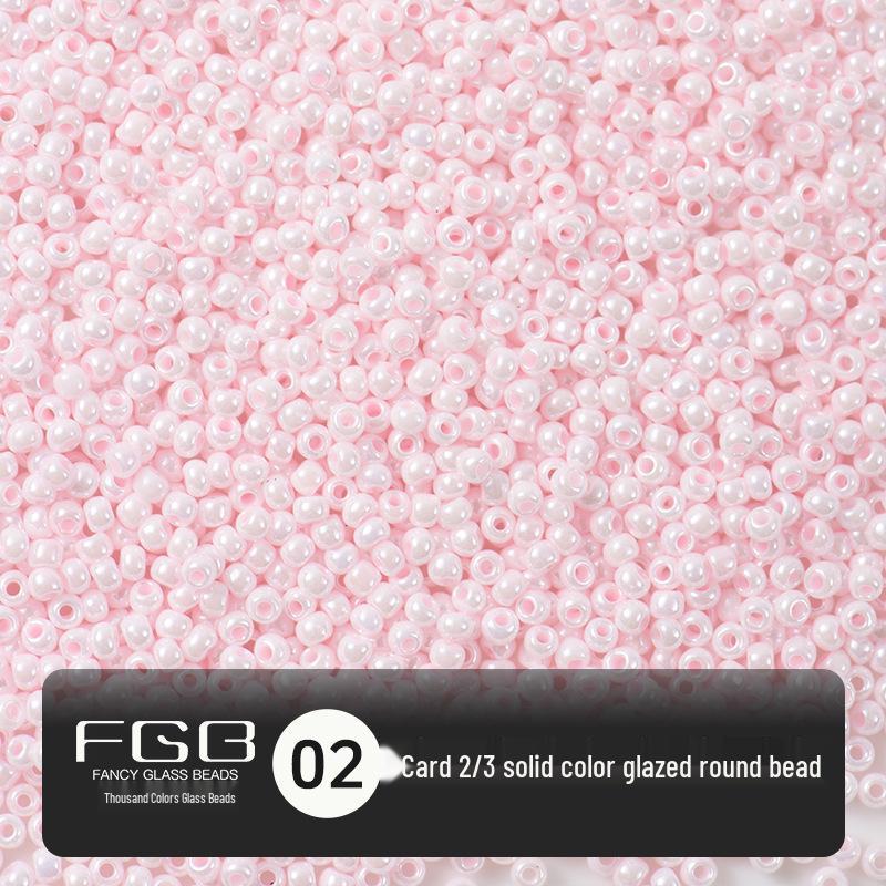 Thousand Color Glass Seed Beads 2/3mm - Solid Enamelled Round Beads for DIY Crafts, Handmade Uniform Cream String Beads.