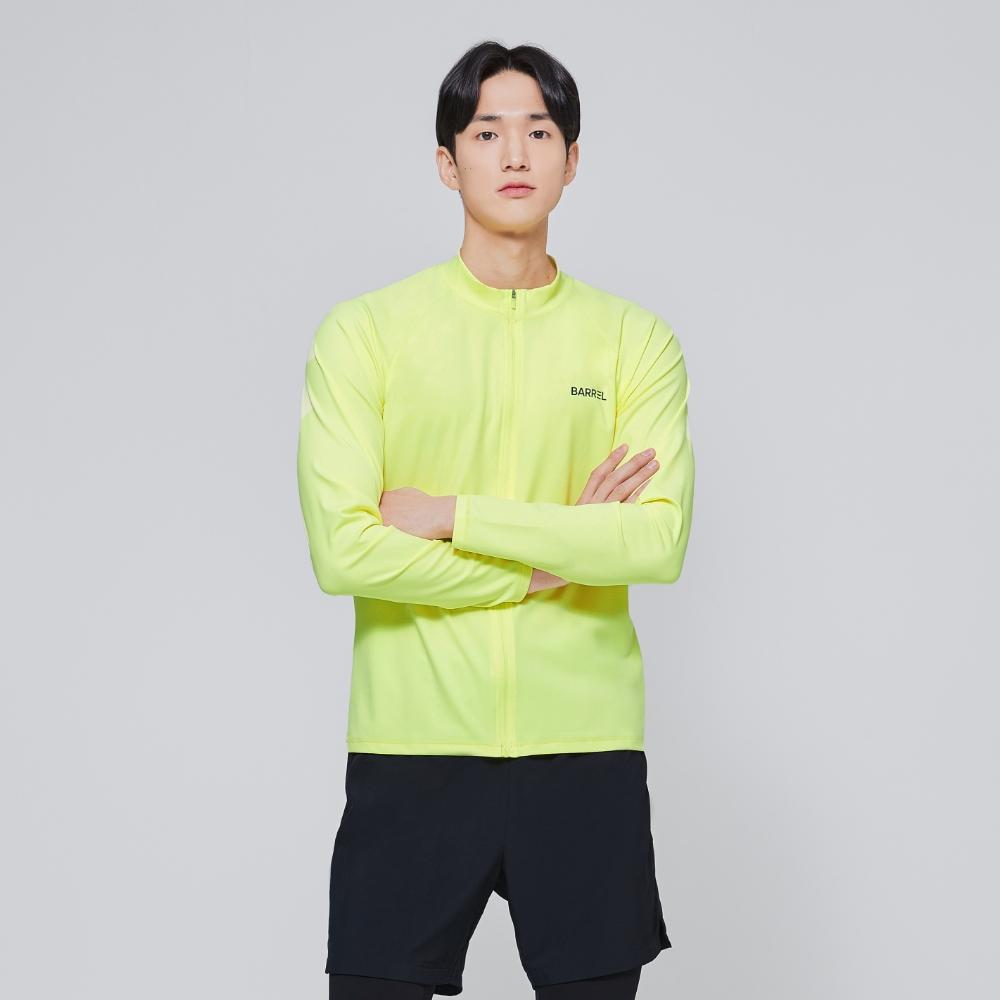 BARREL Men Essential Relaxed Fit Zip-Up Rash Guard Pale Neon Yellow (B3Smwzr002Pnw)