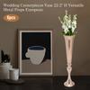 Bymaocar 6pcs Elegant Flower Vase Metal Flower Desktop Stand Gold 22.2" Tall for Centerpieces Wedding Anniversary Birthday Decor