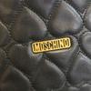 Moschino Bolsa de Ombro de Couro com Coração de Corrente preta Feminina Usada