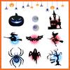 Halloween Heimdekoration 3D Hohlwandaufkleber PET Nachtlicht Spinne Hexe Fledermaus Geist Kürbis Silhouette