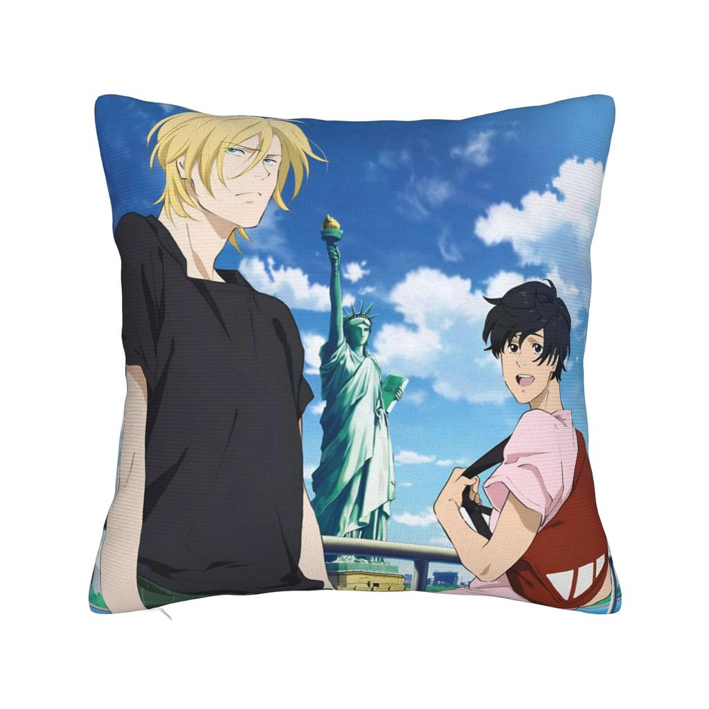 Dekoracyjne Poszewki na Poduszki Banana Fish Akcesoria Anime Poszewka na Poduszkę do Łóżka Pokrowiec na Poduszkę z Zamkiem Błyskawicznym Wielorazowego Użytku