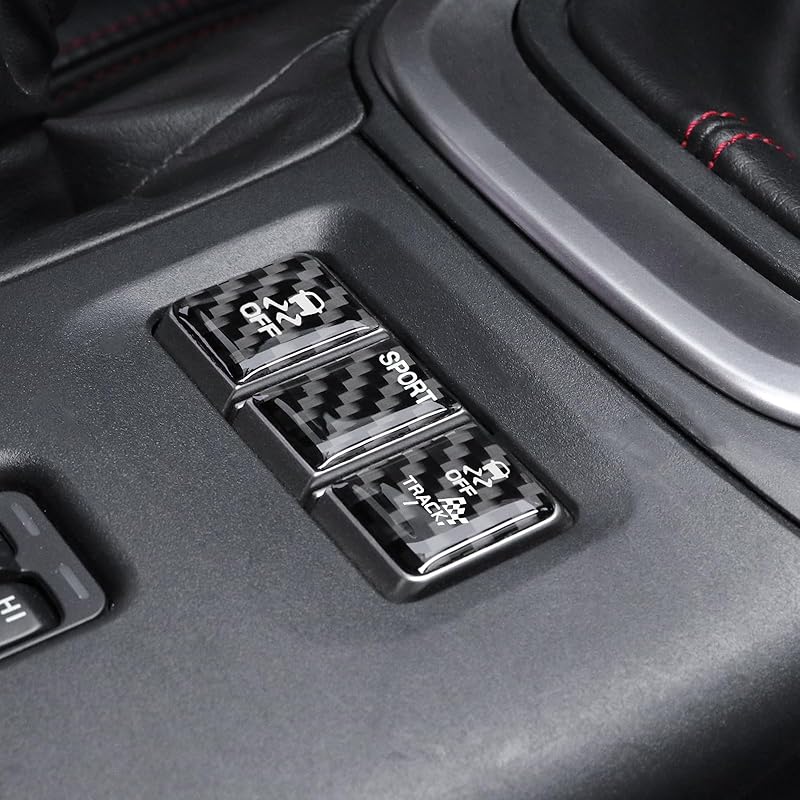 BETTERHUMZ Carbon Fiber ESP Console Button Decor Sticker Compatible with Toyota GR86 for Subaru BRZ -2025 Car Interior Molding Accessories