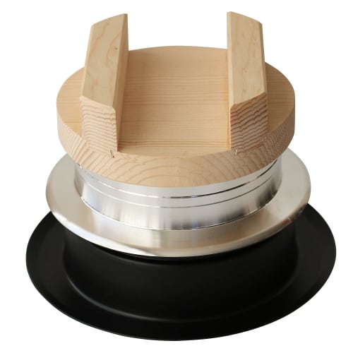 Nichi Nichi Dogu Wooden Lid Rice Cooker, 2-Cup Capacity, Made In Japan, Gas Compatible, Kama Cooker, Baked Finish, Silver, Aluminum