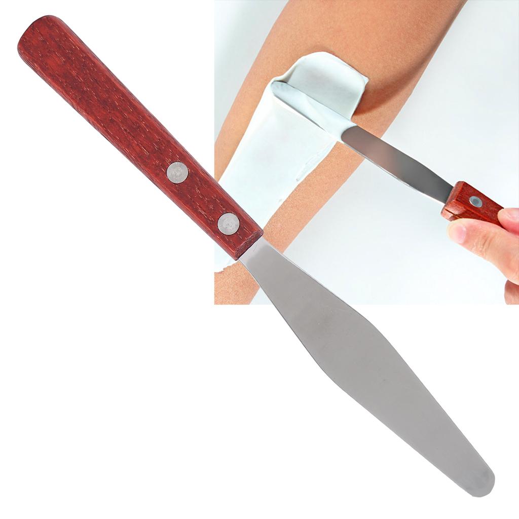 Wachsspatel aus Edelstahl Holzgriff Wachsen Gesichtsmaske Applikatorstäbchen