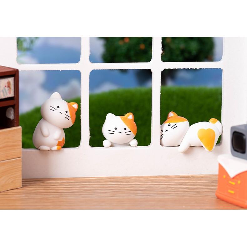 8Pcs Cartoon Cat Miniatures Resin Ornaments Fairy Garden Decoration Moss Terrarium Micro Landscape