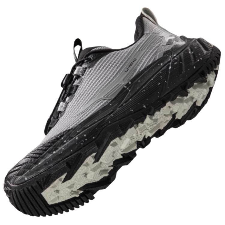 Li Ning Outdoor CF Tracing Slip Resistant And Abrasion Resistant Coverage Low top Hiking Shoes Women's Gray Black AHTV004-1