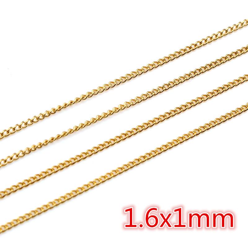 5 Meters/Lot Never Fade Stainless Steel Gold Plated Necklace Chains For DIY Jewelry Findings Making Materials Handmade Supplies