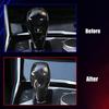 Car Gear Shift Knob Trim Handle Cover Carbon Fiber Look Stickers For BMW 3 Series G20 G28 2020 2021 2022 2023 ABS Accessories