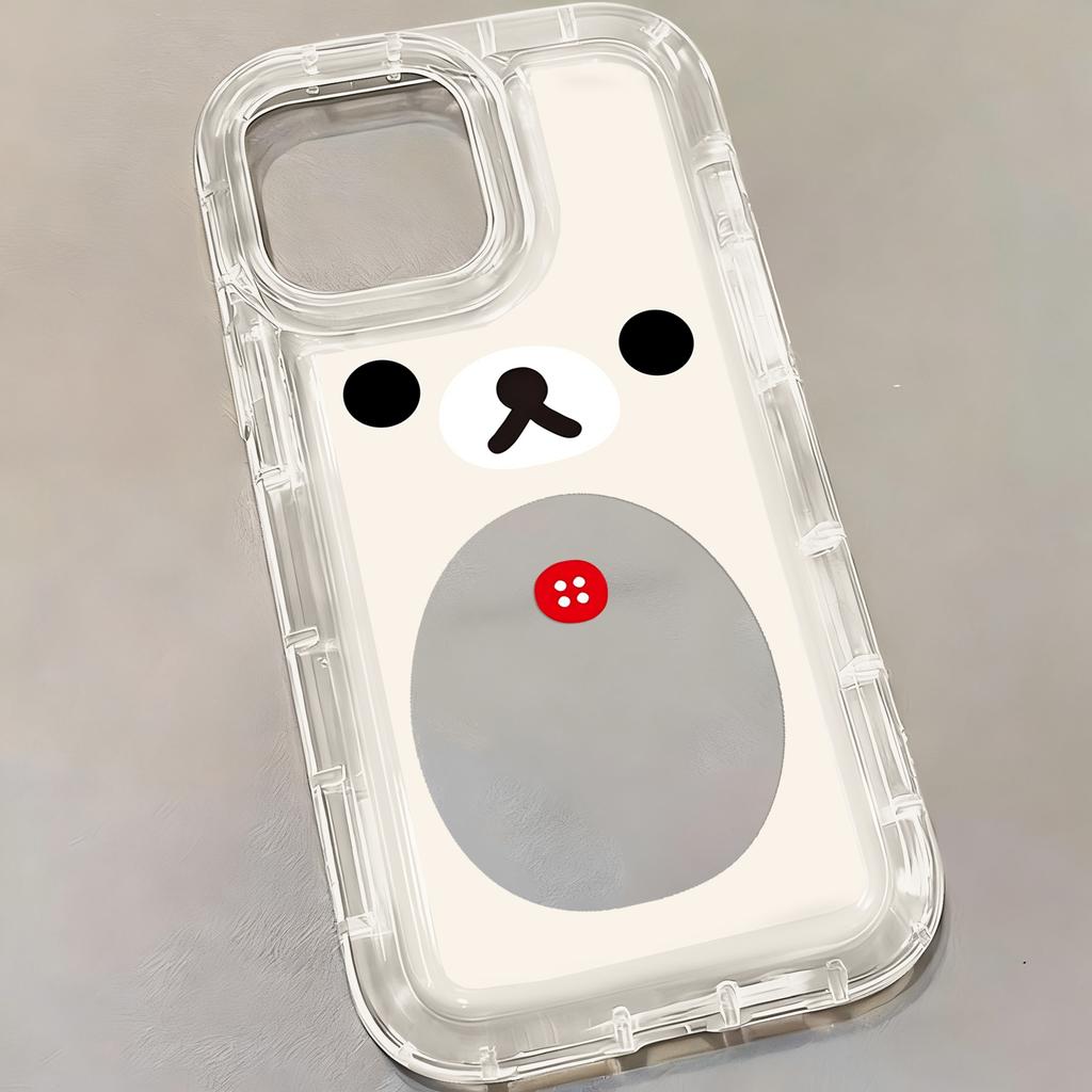 Phone Case for iPhone 17 16e 16 15 14 13 12 11 Pro Max 7 8 Plus X XR XSMax Airbag Anti Fall Clear Cover Cartoon R-Rilakkumas