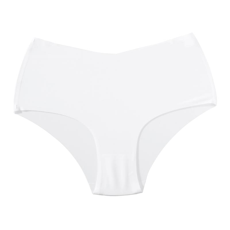CINOON Women s Sexy High Waisted Panties Ice Silk Seamless Quick-Dry Underpant V-Waist Comfortable & Breathable Briefs S белый