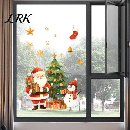 Indoor Outdoor Holiday Accents Cartoon Christmas Window Sticker, Removable Santa Snowman Tree Decal, Waterproof Home Decor Static Cling PVC
