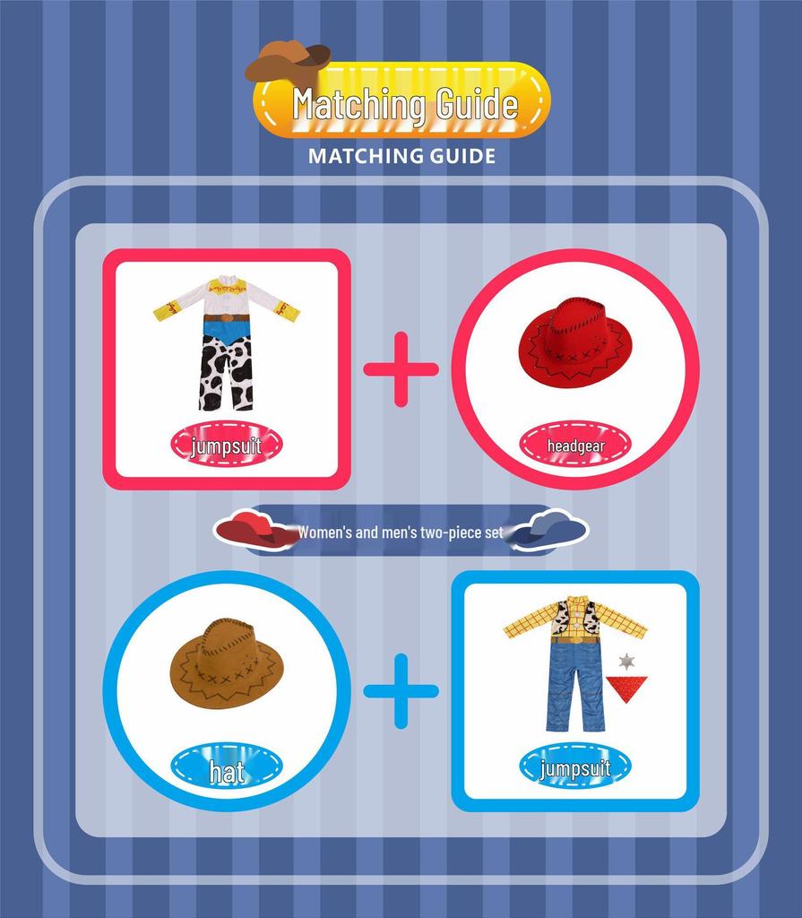 Kids' Halloween Cosplay Toy Story 4 Woody & Jessie Costume for Performances