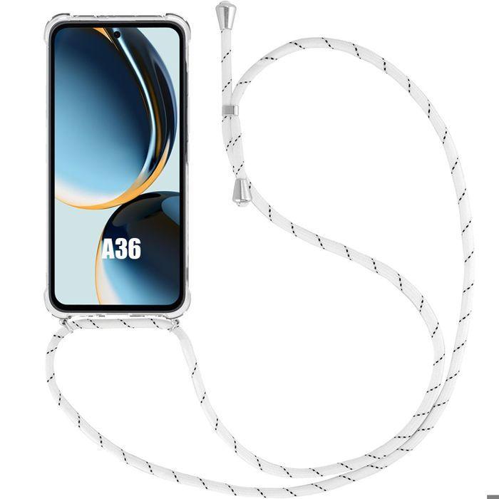 Coque pour Samsung Galaxy A36 5G - Coins Renforcés avec Bandoulière Blanche - BOOLING