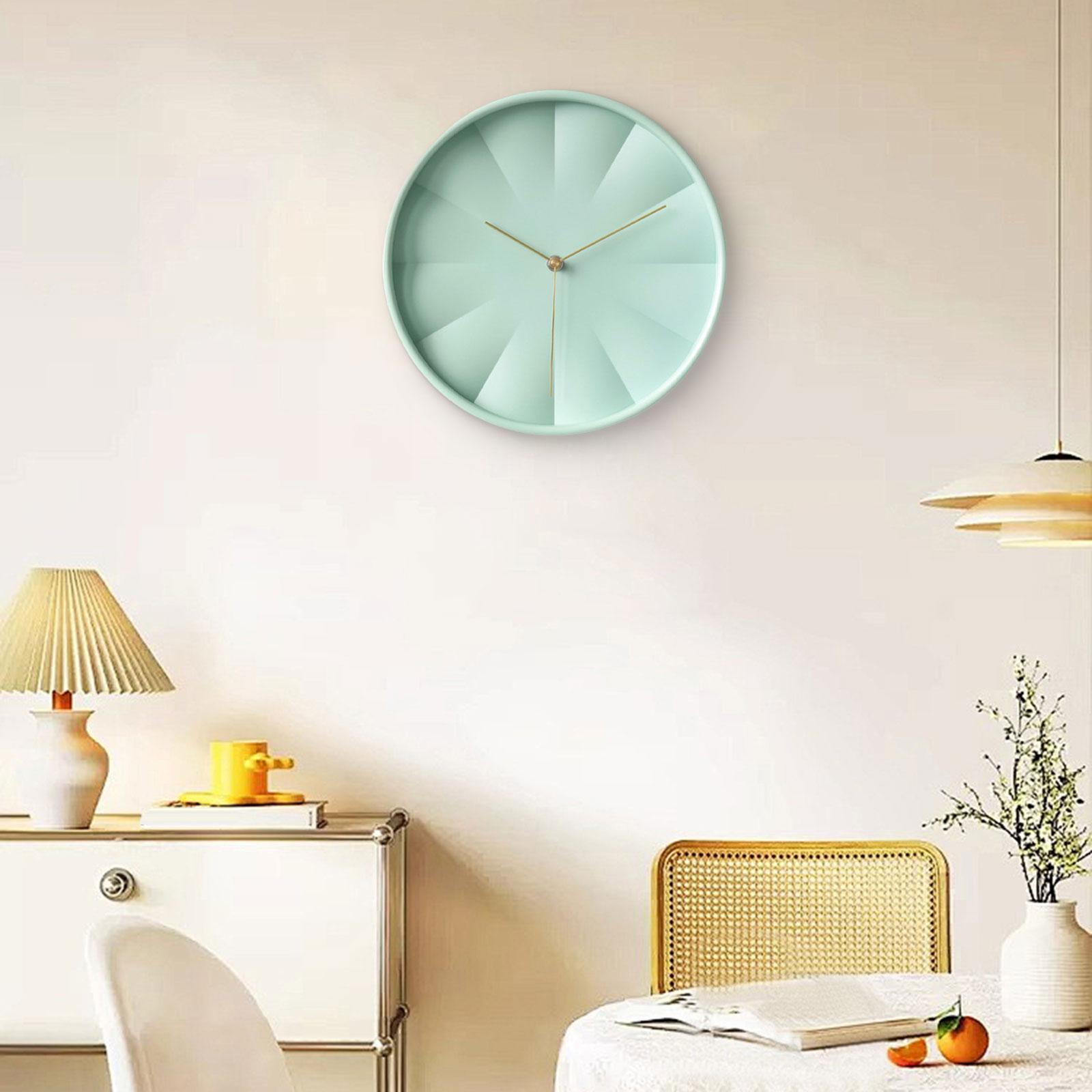 

Round Wall Clock Modern Simple 12inch Silent Movement Decorative Hanging Clock for Living Room Kitchen Office Home Decor светло-зеленый
