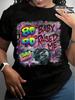 Damen-T-Shirt mit 80er 90er Raised Me Retro Pop Art Druck, Neonfarben und Kassettenband-Design, Perfekt für 90er-Mottopartys und Freizeitkleidung, 180g