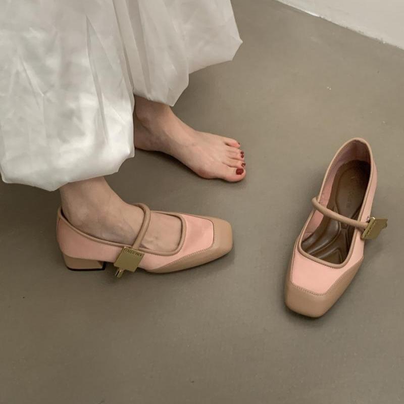 Single Shoes Female French Evening Wind Gentle Fairy Pink Mary Jane Flat Small Leather Shoes Autumn Ballet Shoes