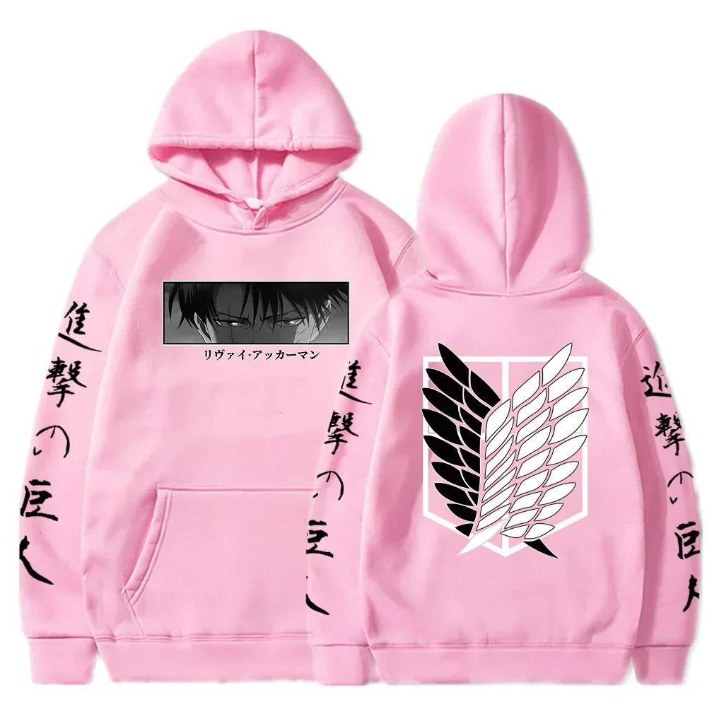 Hoodies Men Women Levi Anime Print Attack on Titan Sweatshirt Pullover