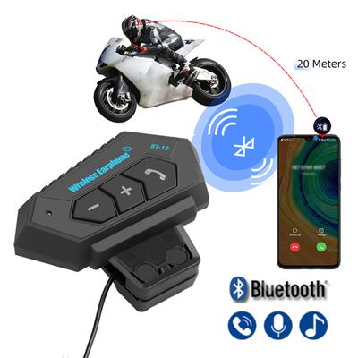 BT-12 Anti-interference Bluetooth Motorcycle Helmet Headset, Hands-Free Intercom Motorbike Headphone