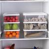 1pc Fridge Storage Box Organizer Fresh Keeping Fridge Freezer Meat Vegetables Fruits Sealed Box Container Heatable