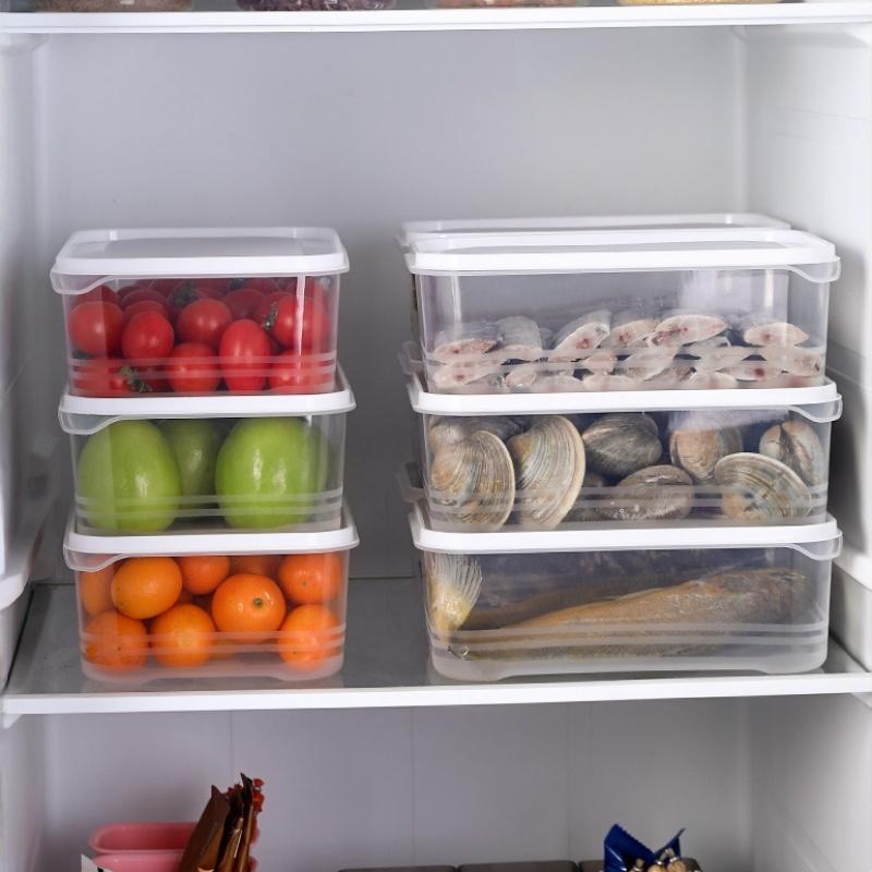 1pc Fridge Storage Box Organizer Fresh Keeping Fridge Freezer Meat Vegetables Fruits Sealed Box Container Heatable