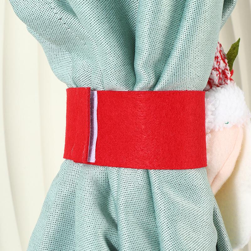 New Christmas Curtain Tiebacks Snowman Design Holiday Home Decor Soft Fabric Window Accessories Creative Cartoon Style