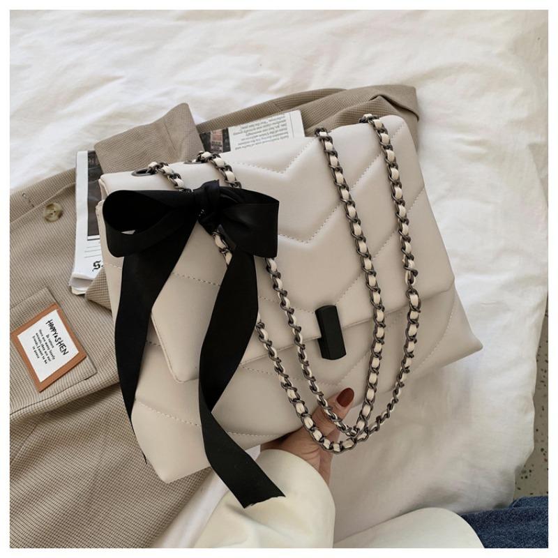 

Сумка большой вместимости женская сумка новая модная фактурная сумка на цепочке через плечо сумка-тоут повседневная сумка-мессенджер белый