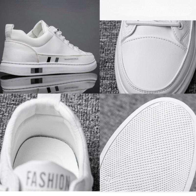 2024 New Men's Shoes Fashion Leather Men Casual Shoes Breathable Flat Shoes for Men Solid Sneakers Male Hot Zapatillas De Hombre