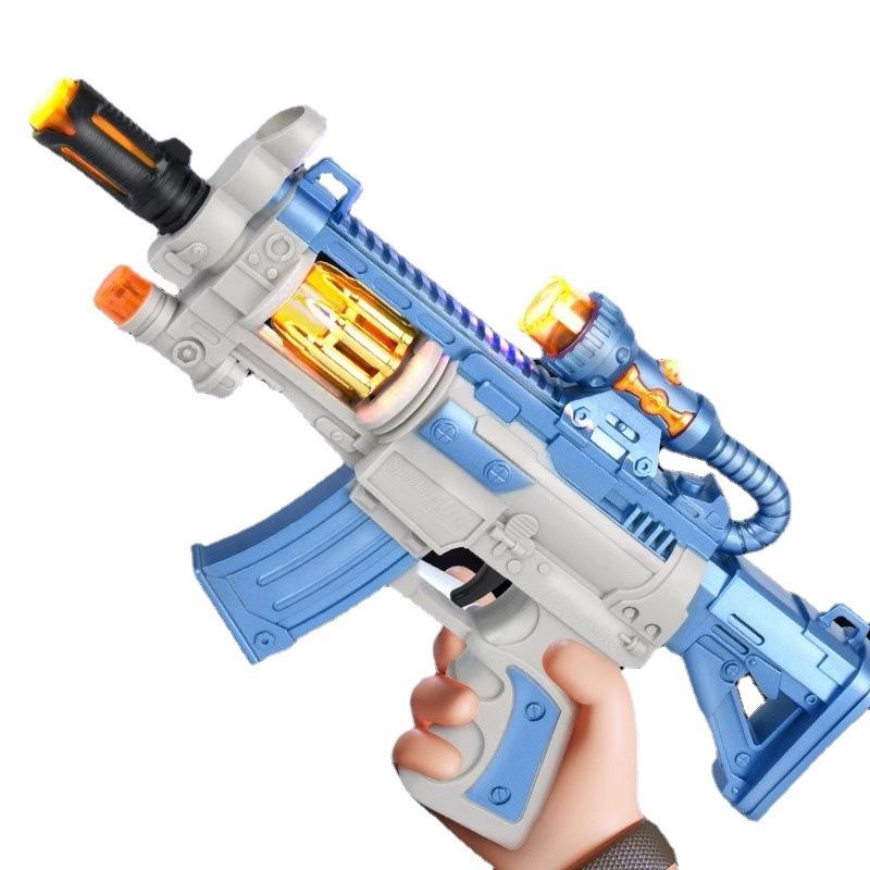 Electric Sound and Light Toy Gun LED Non-firing AK47 Pistol Spinning Submachine Gun Police Role Play Prop Kids Birthday Gift