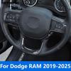 Steering Wheel Cover Molding Trim For Dodge RAM - 2024 2025 Carbon Fiber Frame Sticker Interior Accessories Car Styling