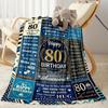 Coperta in Flanella per l'Ottantesimo Compleanno - Morbida e Adatta per Divani, Letti, Uffici, Viaggi, Tutte le Stagioni, Ottimo Regalo per Feste e Compleanni.