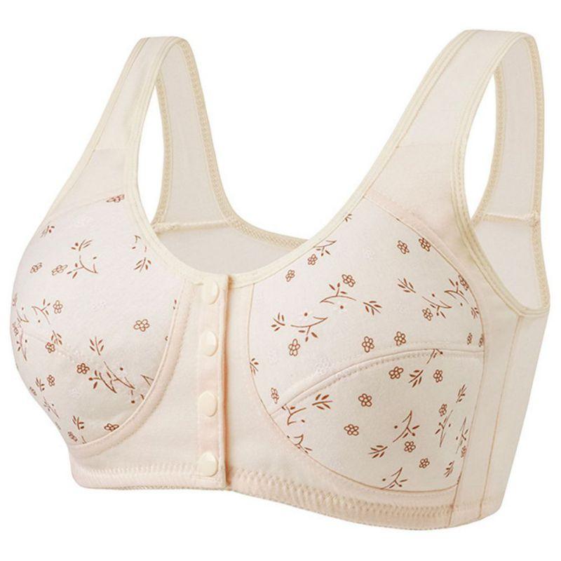 Damski Biustonosz Duży Rozmiar Zapinany z Przodu Biustonosz na Szerokim Ramiączku