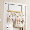 6 Hooks Over The Door Hooks Punch Free Large Capacity Hanging Storage Rack Space Saving Folding Clothes Coat Hooks for Home